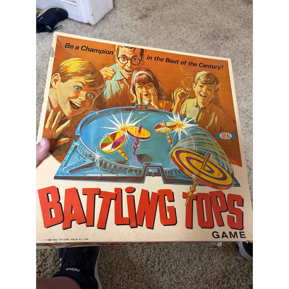 Vintage 1968 Ideal Battling Tops Game No. 2340-8 Blue Arena Original Box